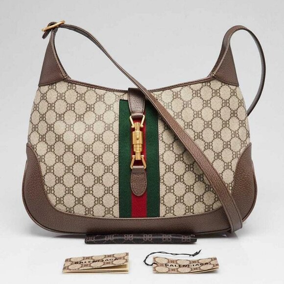 Balenciaga x Gucci Beige/Ebony Coated Canvas/Leather The Hacker Project 1961 ... - Picture 11 of 11